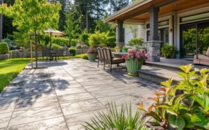 concrete patio at a home in everett wa